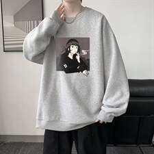 圆领卫衣男大码加厚加绒长袖t恤男S6122-P28加绒款-P33，男装卫衣，电商A040
