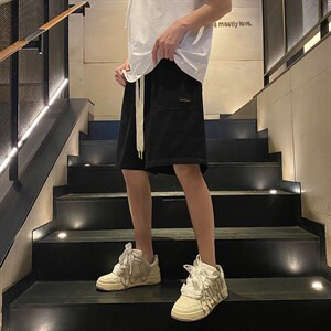 直播品质 做旧重磅水洗 大口袋工装短裤五分裤 K9803/P40 黑色图片