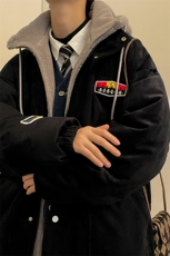 冬季男女假两件棉衣外套青少年加绒加厚宽松棉服8117-P140控价188，男装棉衣，电商A441-1