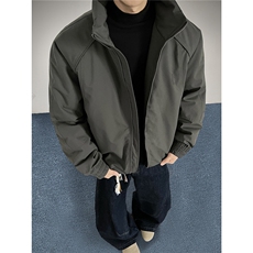 现货双拉链三防立领棉服男女美式高街飞行夹克宽松加厚棉衣冬，男装夹克，电商A486