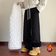 冬季新款加绒加厚防风棉裤外穿保暖阔腿裤男女D7026-TP5578，男装休闲裤，电商A102