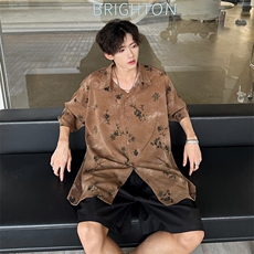 现货潮男单品两色花衬衫A071-T18-P38，男装衬衫，电商A071