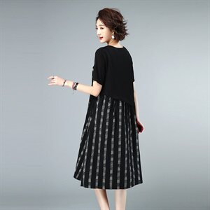 2021夏款新款拼接大码女装连衣裙236款图片