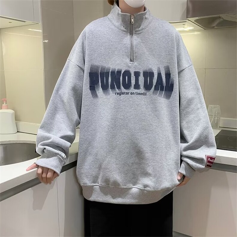 男秋季新款卫衣套头POLO卫衣拉链W45P30图片