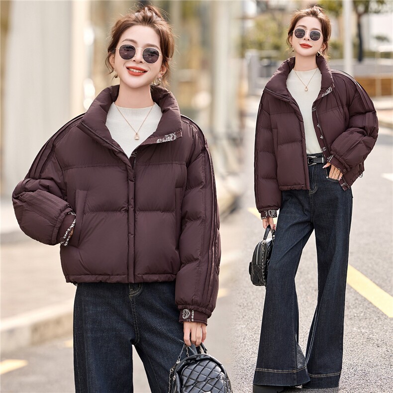 立领短款羽绒服女外套2025冬季新款小个子超好看加厚保暖外套女，女装羽绒服，沁沁公主