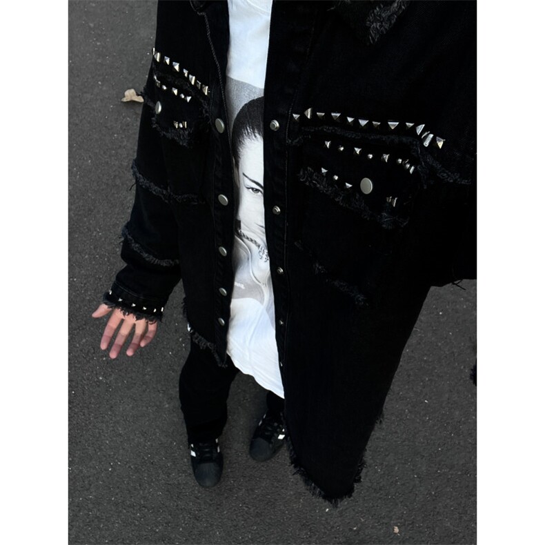 【有货】cleanfit黑色毛边牛仔外套男春秋美式高街夹克CT01LL-P65,男装夹克,星座1007（原301D）