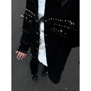 【有货】cleanfit黑色毛边牛仔外套男春秋美式高街夹克CT01LL-P65图片