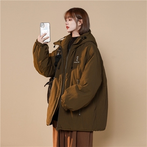 现货中性冲锋棉衣女刺绣连帽棉服1118-1-Q121-P85限价108图片