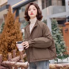 时尚拼接灯芯绒领短款棉衣冬季保暖显瘦外套，女装棉衣/棉服，梦芯尔