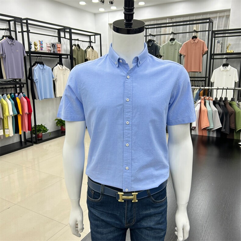 十色可选100棉衬衫纯色衬衣男夏季新品,男装衬衫,钱塘207-1