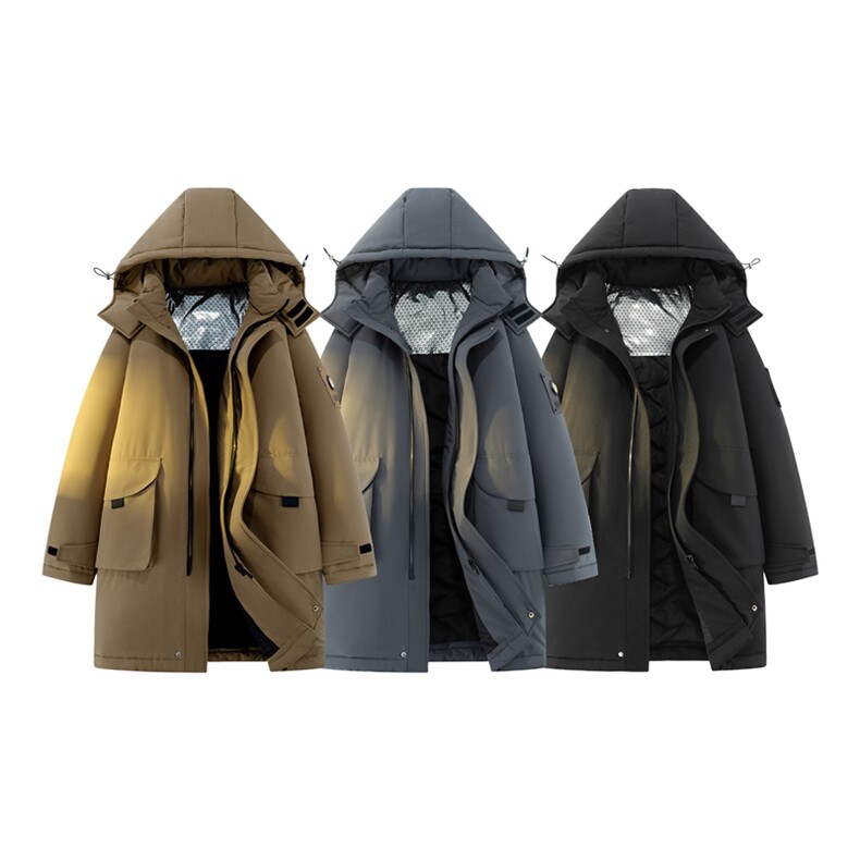 加厚加绒中长款棉服连帽登山情侣聚热保暖工装外套棉衣M2573p110图片