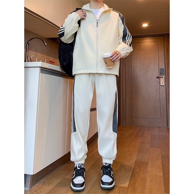 秋季新款男士休闲套装外套潮休闲百搭外冲锋衣户外青年上衣男装，男装休闲套装，星座410-7