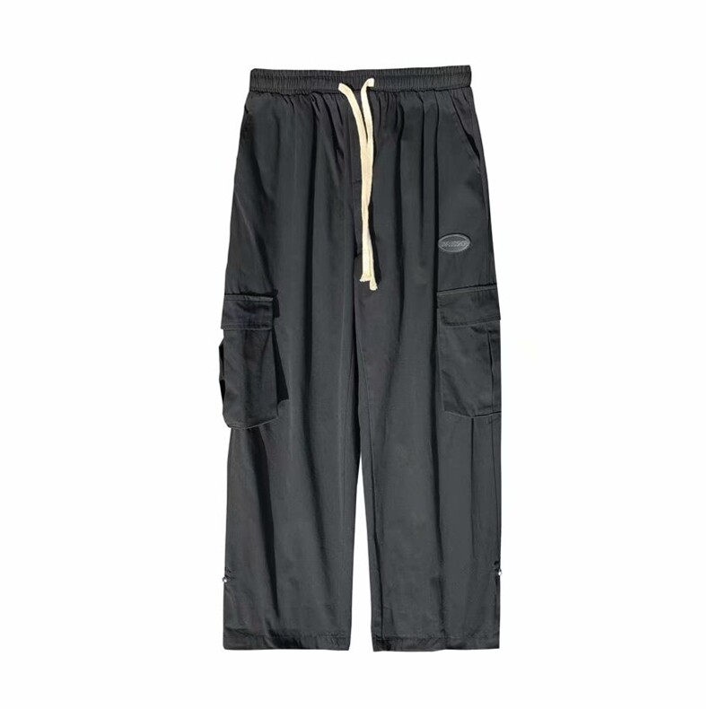 夏季坠感工装裤男直筒宽松帅气潮流ins纽扣阔腿休闲裤K3226-p30,男装休闲裤,星座1008-1