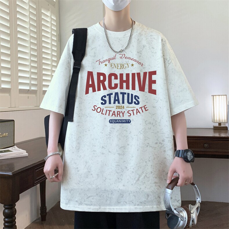 ！2026夏季新款男士潮牌百搭字母印花短袖T恤T2561特P25,男装T恤,电商B220
