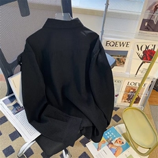 华夫格长袖衬衫男春秋日系cityboy廓形外套春秋款高级感痞帅衬衣，男装衬衫，星座601-2