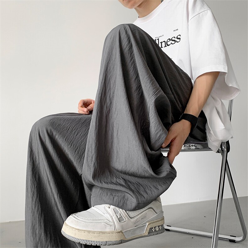 现货7春夏季新款山本裤夏季冰丝阔腿直筒直筒裤XZ211-1-K2419-P40图片