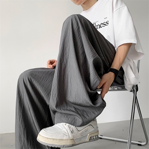 现货7春夏季新款山本裤夏季冰丝阔腿直筒直筒裤XZ211-1-K2419-P40图片