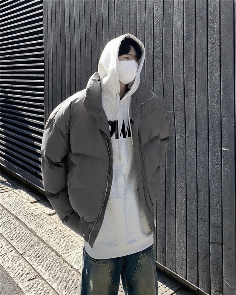 冬季新款加厚立领棉衣美式潮牌宽松短款面包服外套男士W8001-P90,男装棉衣,星座512-4