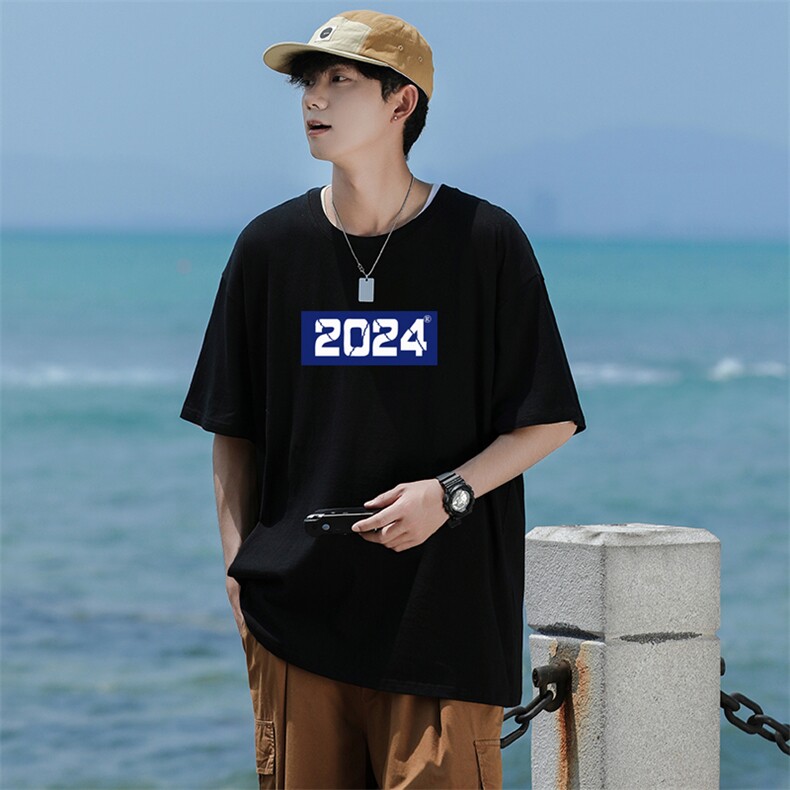 4T男女休闲数字印花圆领半袖五分袖T恤衫大码TEE团队可定制,男装T恤,星座115A-3