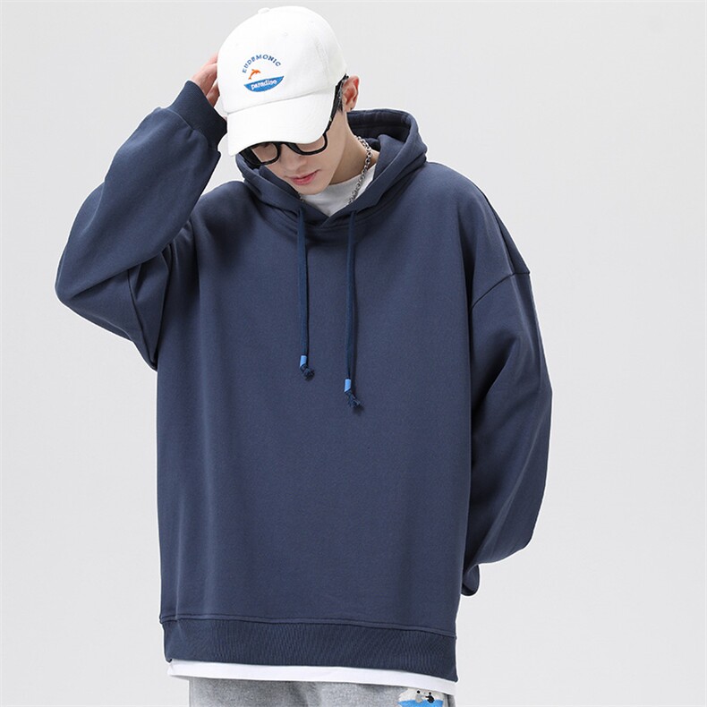 新款港风宽松纯色连帽潮流宽松假两件卫衣男EY-3544-P65,男装卫衣,电商B306