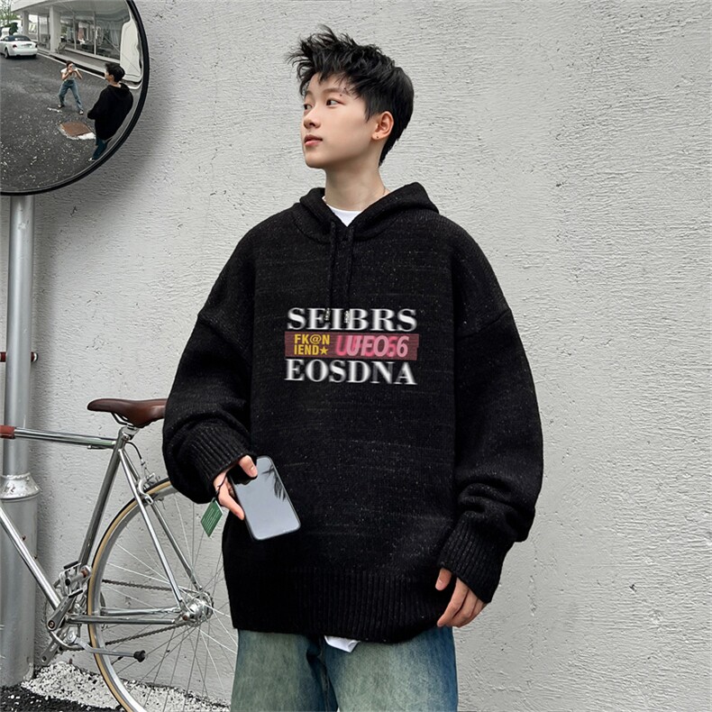 高品秋冬季连帽毛衣男复古慵懒风针织衫毛衣外套MYL3320-P65控88,男装针织衫/毛衣,电商B370