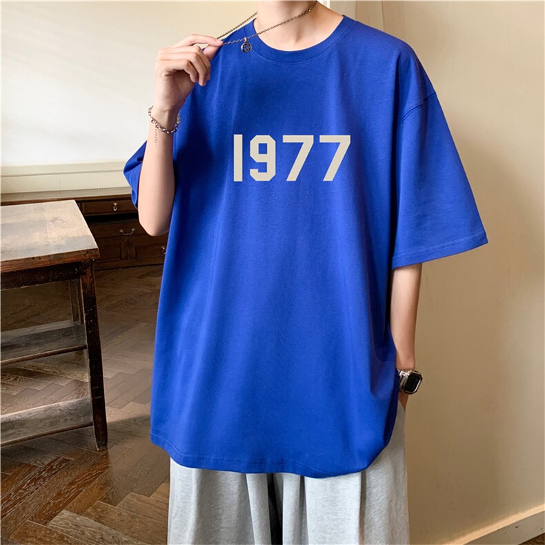 简约短袖港风基础款数字印花1977男女同款简约T恤202-8-T1997-P20,男装T恤,星座222-2（原202-8）