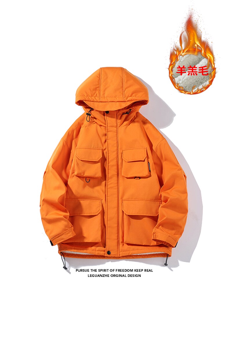 2025冬季新款港风白底大码多口袋羊羔毛棉衣M-5XHM22545-P110,男装棉衣,电商A022