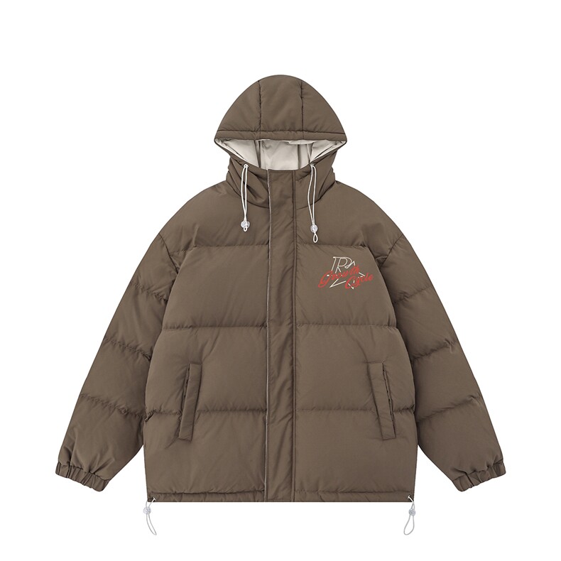 新款白底冬季时尚宽松字母印花潮流棉服A247-MY165特批95控158图片