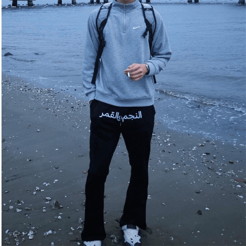 美式高街潮牌男女运动休闲裤直筒宽松慵懒显瘦印花休闲卫裤子,男装休闲裤,电商A486
