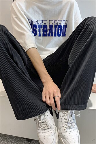 夏季新款男纯色直筒阔腿休闲裤薄潮流运动裤D201-DM155-P40，女装休闲裤，电商D321-1