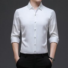 F2225男士2023年秋季新款长袖青年衬衣商务休闲修身纯色衬衫P58，男装衬衫，电商B360