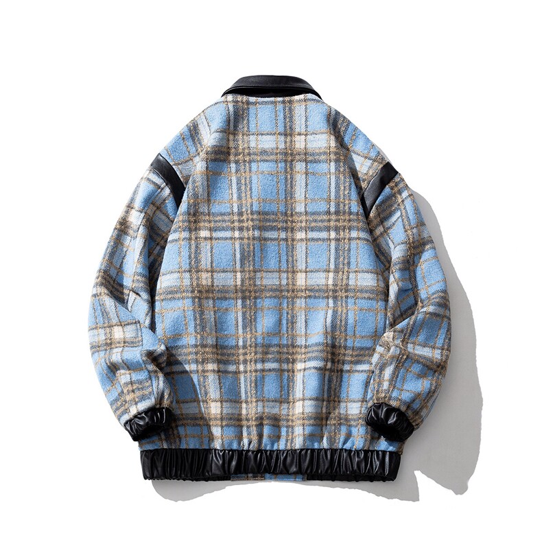 1小香风拼皮100%聚酯纤维辅料PU皮大码M-5XL夹克JK77921P75控118,男装夹克,星座226-2