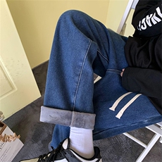 秋冬季加绒加厚牛仔裤男直筒长裤A080-9291-常规P35加绒P45控68，男装牛仔裤，电商A080