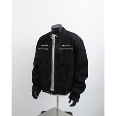 1303B-JK5501-P98158原版做工重工水洗金属装饰垫肩牛仔外套，男装工装外套，星座1303B
