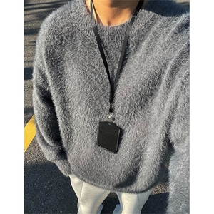 冬季仿貂毛衣男女帅气针织打底衫潮流百搭圆领青年上衣LM4077-P50图片