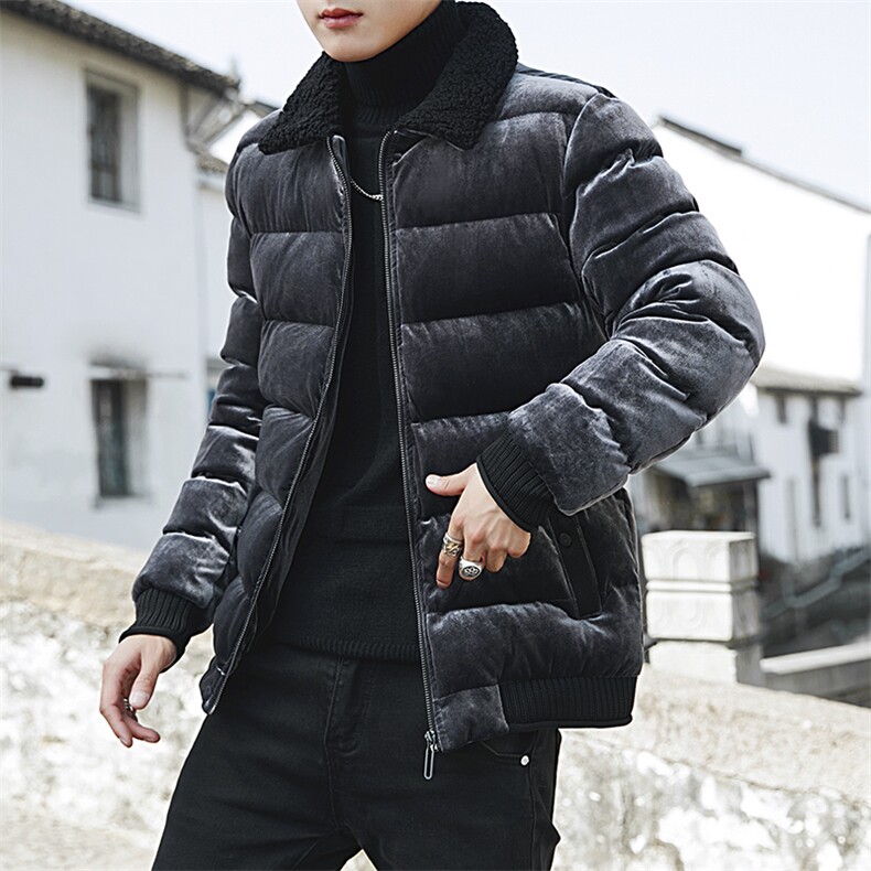 男士冬季棉衣韩版潮流短款棉服金丝绒外套棉袄DS217T图片