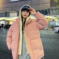 抖音得物宽松情侣连帽小标假两件面包服百搭棉服AB-MY2273-P70，男装棉衣，星座717