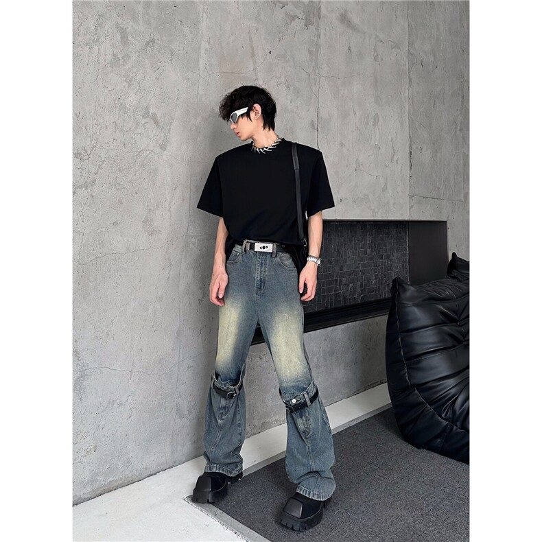 网图新款260G高品质圆领垫肩短袖T恤可二开有大码潮DJ901-P22,男装T恤,电商C310-1