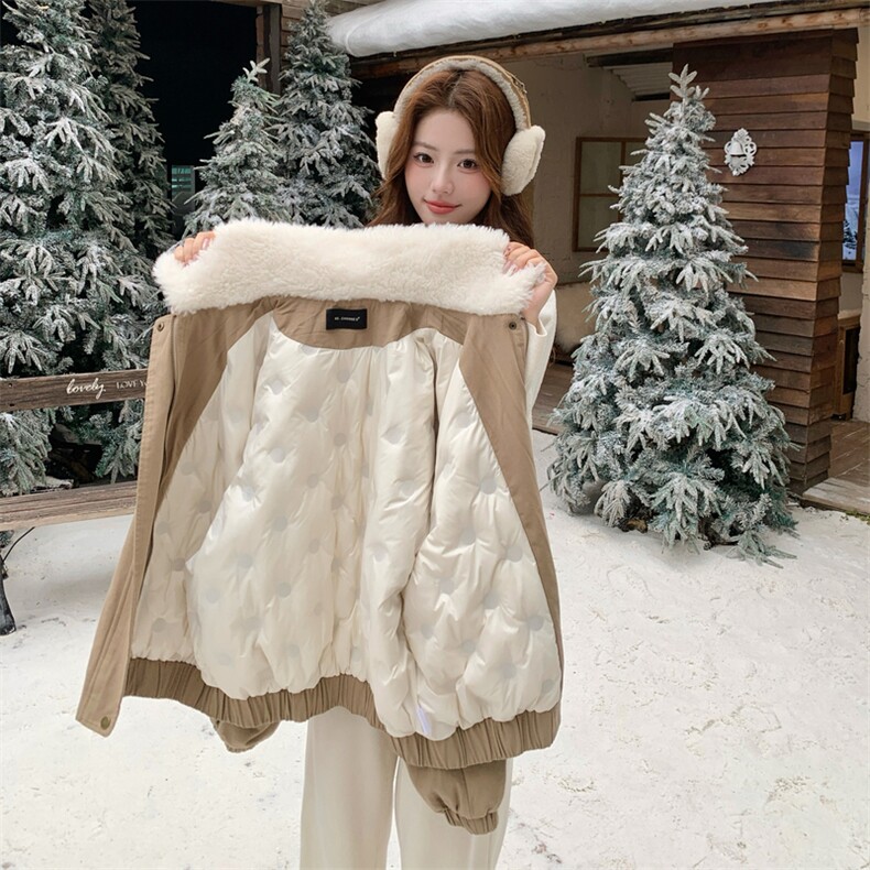 【现货90绒】2025羽绒派克服羊羔毛领子2C009/9999/P295K438,女装短外套,2C009