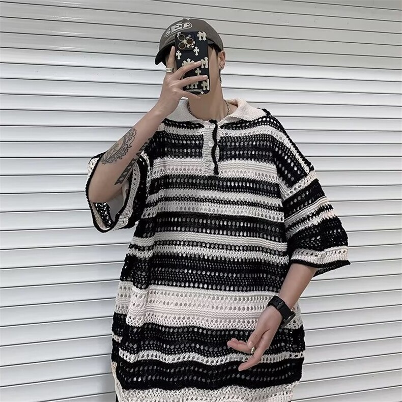 翻领短袖T恤男简约百搭休闲打底五分袖POLO衫T115P38,男装Polo衫,星座1116-2