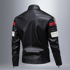 2025机车服骑行皮衣夹克男拼色复古撞色飞行服外套A436-8819-P90，男装夹克，电商A436