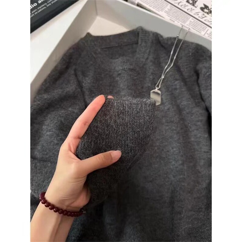 百搭复古纯色圆领毛衣男基础款宽松休闲百搭打底衫简约L8888-P49,男装T恤,星座1008