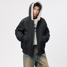 自家图有视频加绒毛领棉衣冬季新款座山雕连帽派克棉服M2555p88，男装棉衣，电商D315