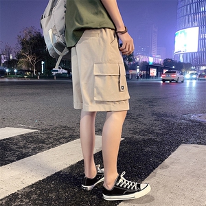 【】A003-HK7128-P45夏装新款大口袋男士工装短裤 港风拼图片