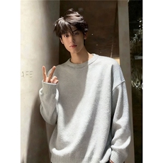 【005】圆领毛衣男款加绒厚打底针织衫重磅毛线衣A079-MY525-P49，男装T恤，电商A079