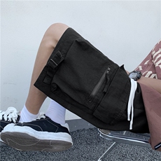 夏款男短裤工装织带拉链口袋纯棉短裤D0112P40，男装牛仔裤，星座1013-1