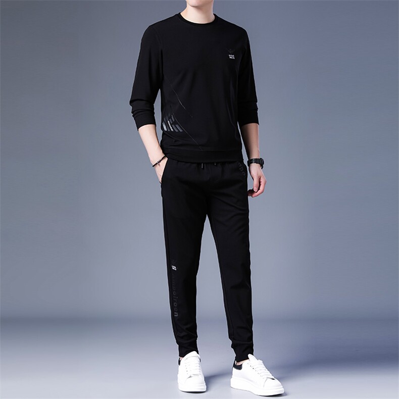SA8911-2钱塘2020-2中青年男士新款冬季厚款时尚卫衣套装P137,男装休闲套装,钱塘207-2