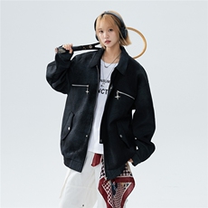 2026春季新款美式复古翻领夹克情侣高街皮衣时尚外套W361P115，男装夹克，电商A170
