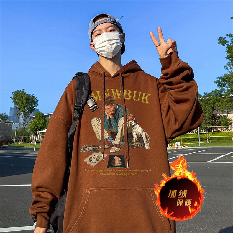 500克重磅秋冬美式加绒加厚卫衣外套 DL157常规特P35绒特P40图片
