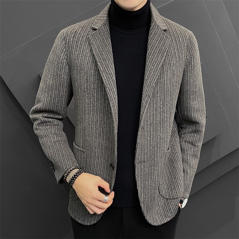2025冬季短款羊毛双面毛呢男士新款夹克潮流外套2505P300,男装夹克,电商A355（原A415）